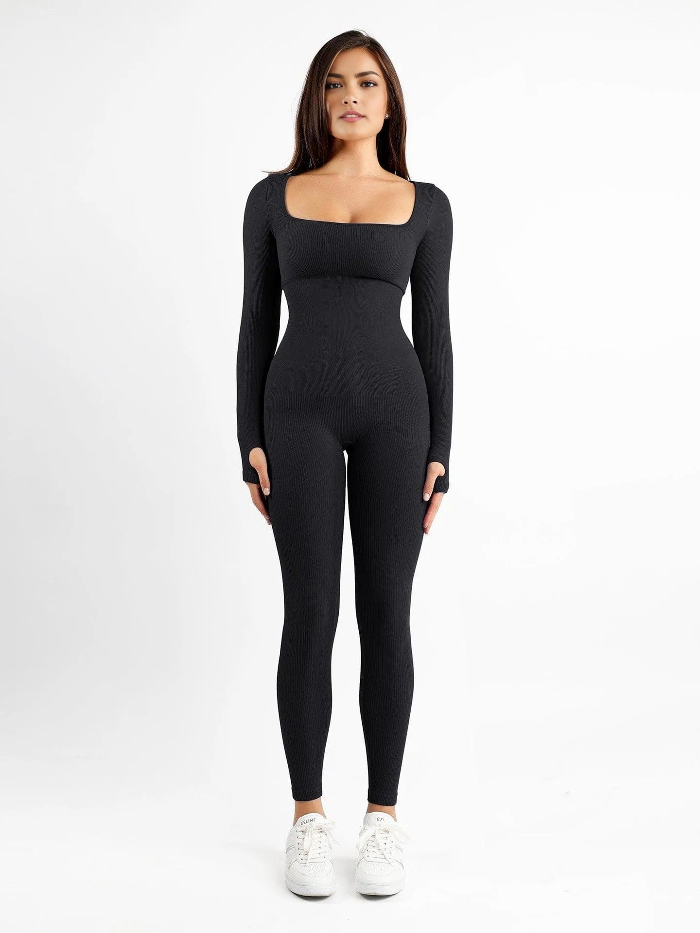 🔥59% OFF Last Day🔥Seamless Square Neck One Piece Sport Jumpsuit Or Romper-3