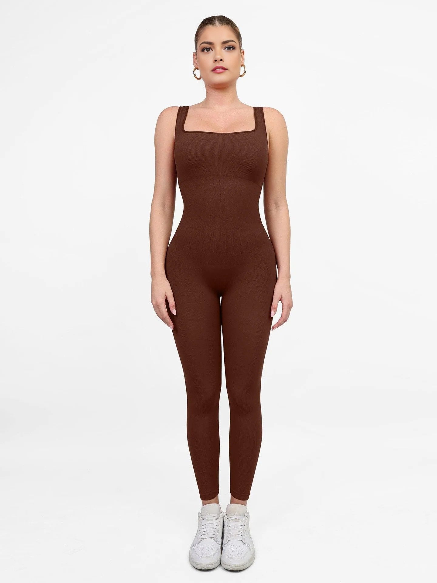 🔥59% OFF Last Day🔥Seamless Square Neck One Piece Sport Jumpsuit Or Romper-3