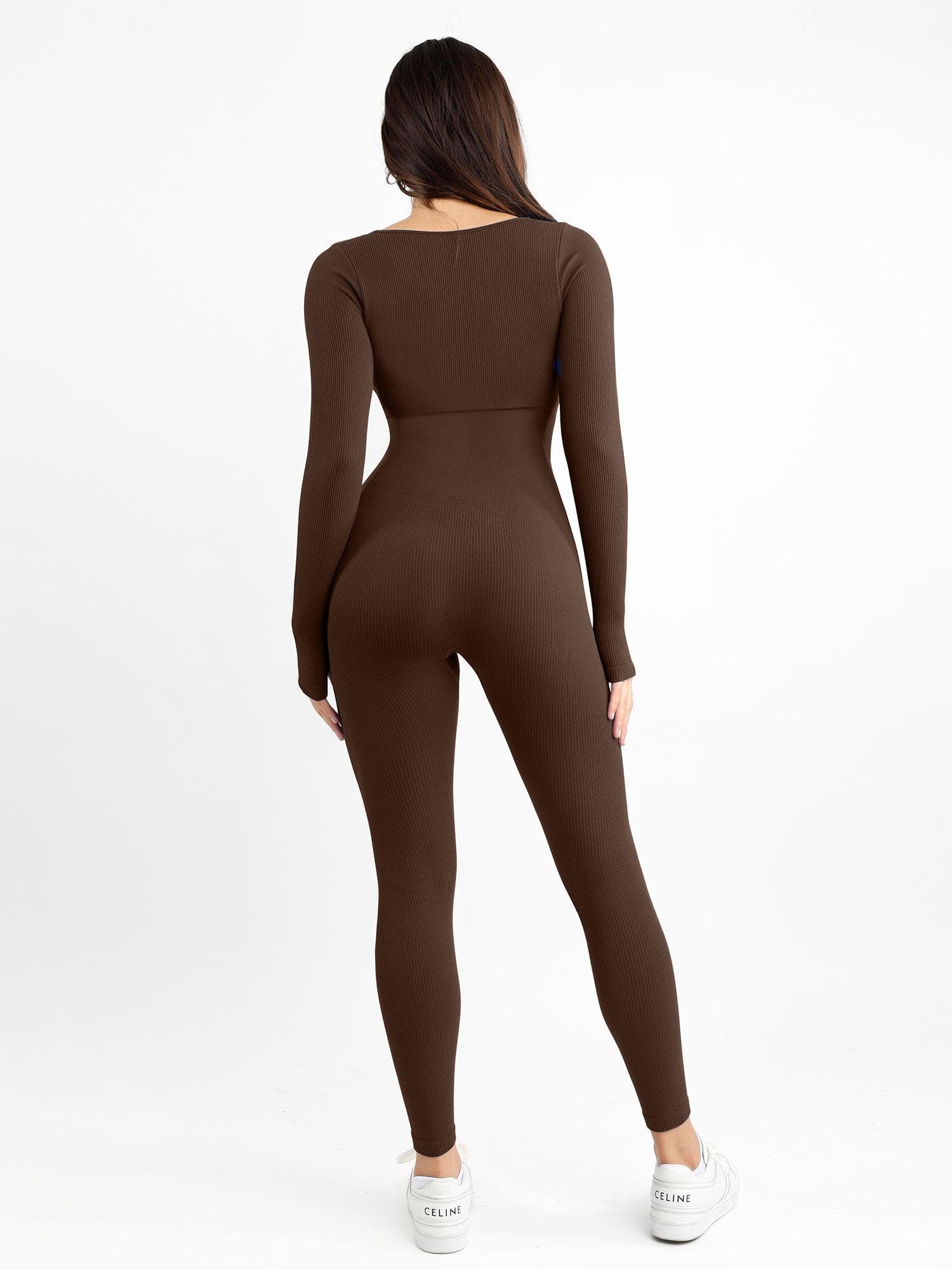 🔥59% OFF Last Day🔥Seamless Square Neck One Piece Sport Jumpsuit Or Romper-3