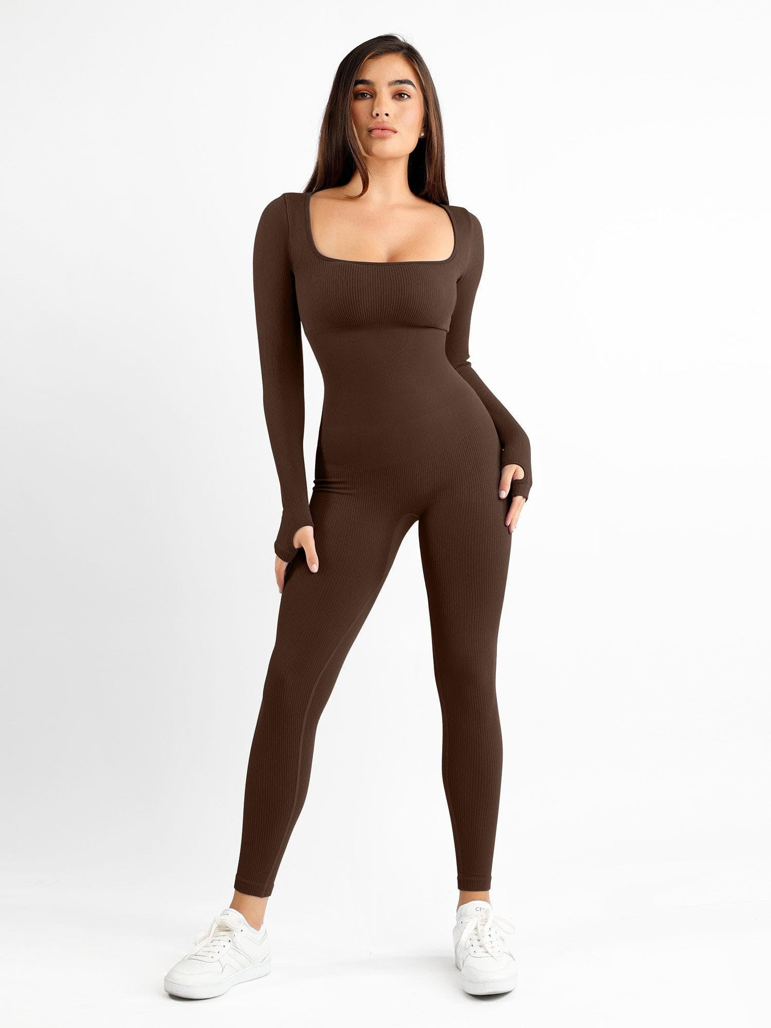 🔥59% OFF Last Day🔥Seamless Square Neck One Piece Sport Jumpsuit Or Romper-3